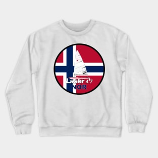 laser class sailboat on flag Norway Crewneck Sweatshirt